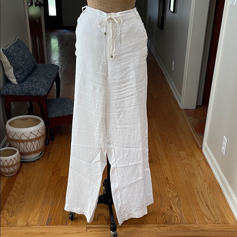 Ralph Lauren White Wide Leg Pants